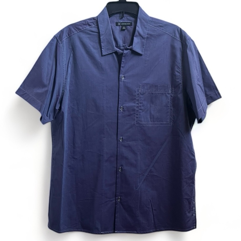 INC International Concepts Men's Purple White Stitch Button-up Size XL